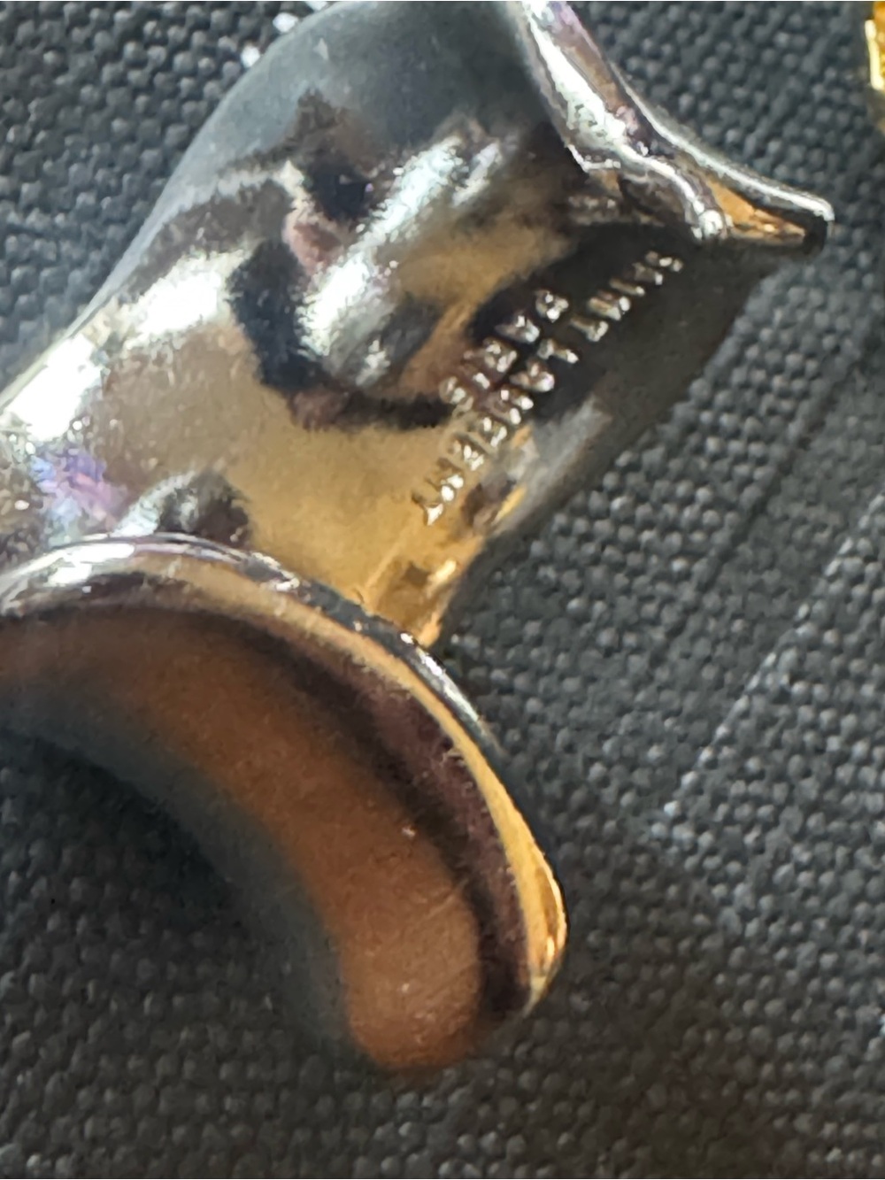 Saint Laurent Silver and Gold YSL Logo Cuff Clip Earrings - Picture 6 of 7
